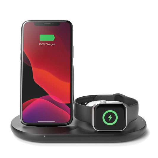 Belkin 3-in-1 Wireless Charger - With 10W Stand & Pad for Apple Watch & Airpods Pro-Charging - Wireless Chargers-BELKIN-www.PhoneGuy.com.au