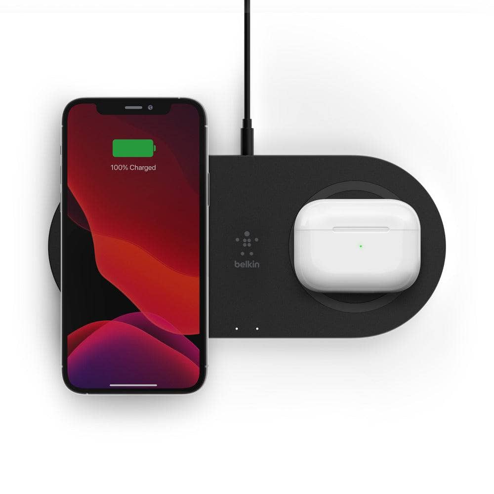 Belkin BOOST CHARGE Dual 15W Wireless Charging Pad - Universally compatible - Black-Charging - Wireless Chargers-BELKIN-www.PhoneGuy.com.au