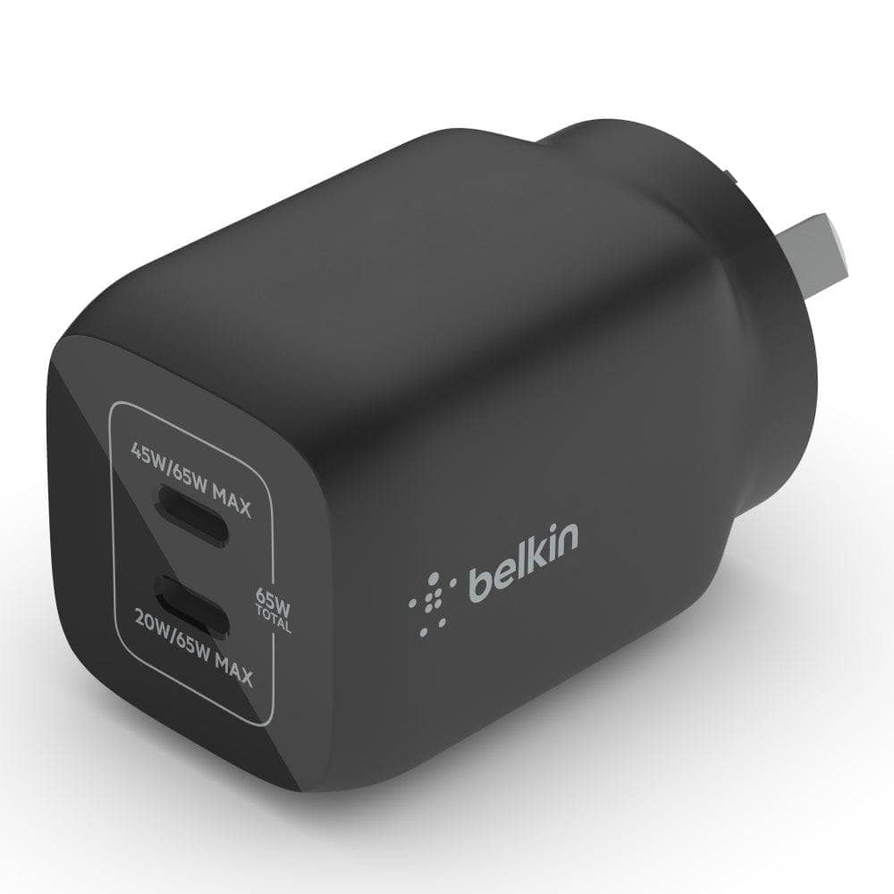 Belkin BOOST UP Dual USB-C Wall Charger GaN Technology 65W PP-Charging - Wall Chargers-BELKIN-www.PhoneGuy.com.au