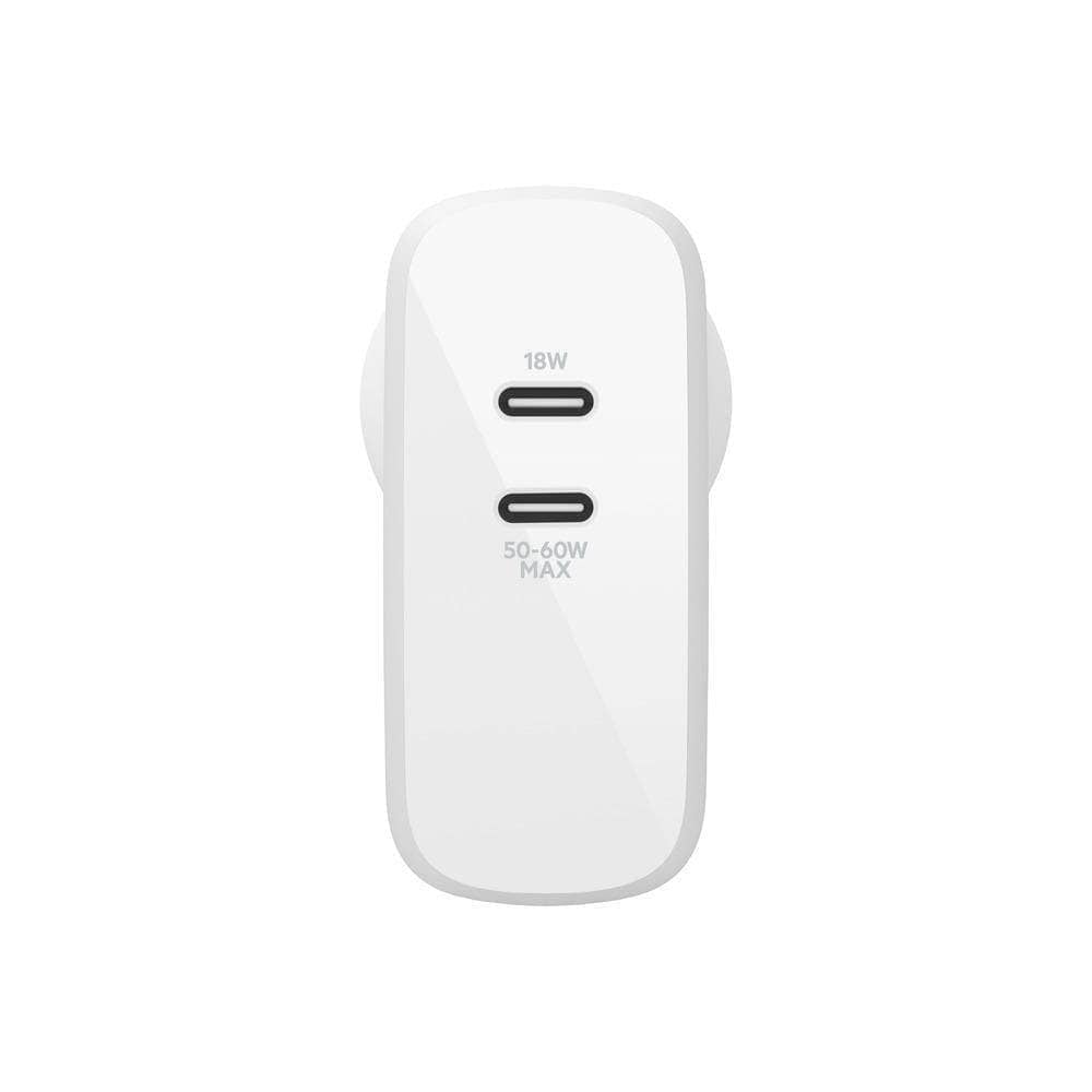 Belkin BOOSTCHARGE Dual USB-C GaN Wall Charger 68W - Universally compatible - White-Wall Charger-BELKIN-www.PhoneGuy.com.au