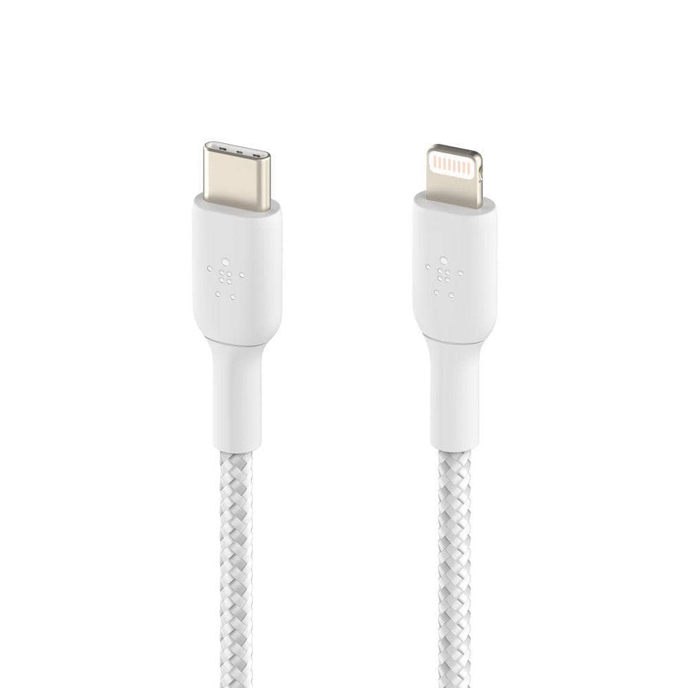 Belkin BOOSTCHARGE USB-C to Lightning Braided Cable - For Apple devices - White-Charging - Cables-BELKIN-www.PhoneGuy.com.au