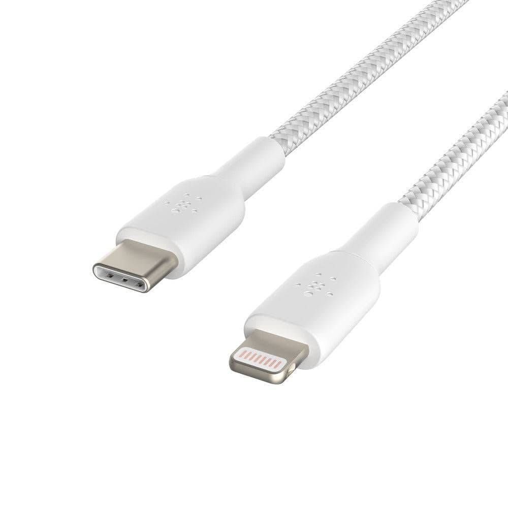 Belkin BOOSTCHARGE USB-C to Lightning Braided Cable - For Apple devices - White-Charging - Cables-BELKIN-www.PhoneGuy.com.au