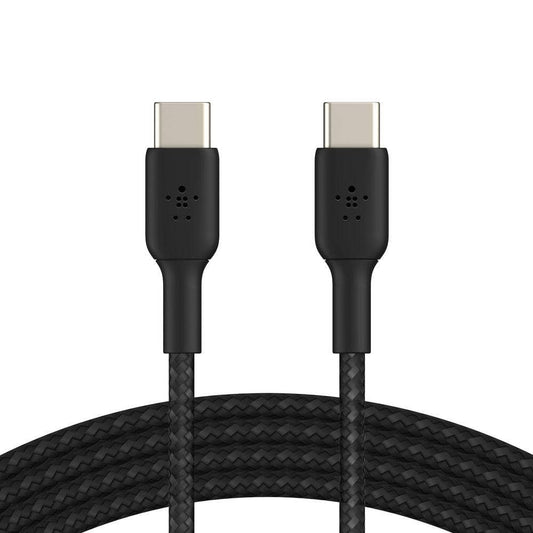 Belkin BoostCharge USB-C to USB-C Braided 1M Cable - Universally compatible - Black-Charging - Cables-BELKIN-www.PhoneGuy.com.au
