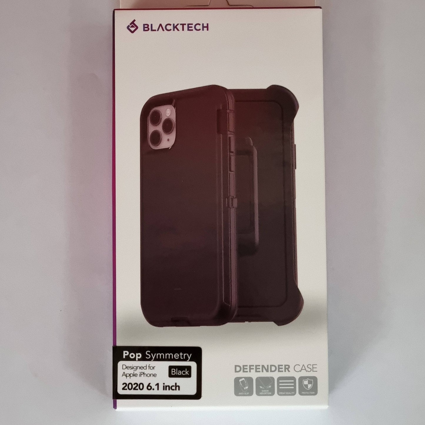 Blacktech Defend Heavyduty Case with Belt Clip for iPhone 12 Pro Max Black Armour-Phone Case-Blacktech-www.PhoneGuy.com.au
