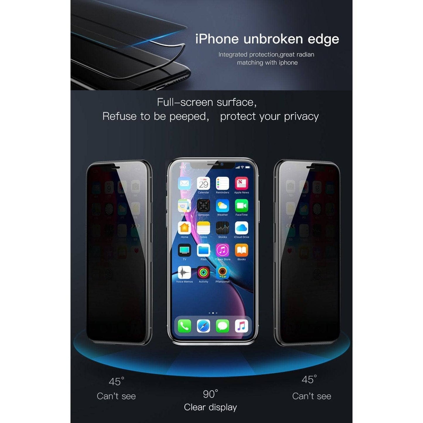 Blacktech Privacy Tempered Glass Screen Protector for iPhone 14 / 14 Pro Max/ 14 Plus-Screen Protector-BLACKTECH-www.PhoneGuy.com.au