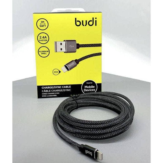 Budi 3m lightning cable-iphone cable-Case & Gear - phoneguy.com.au-www.PhoneGuy.com.au