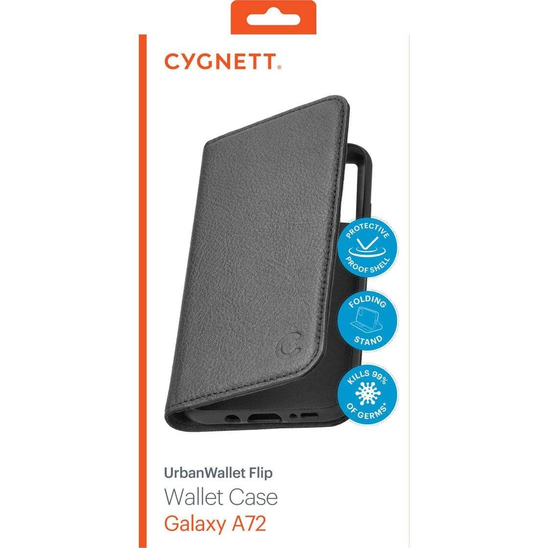 Cygnett urbanwallet Case for Samsung Galaxy A72 Black Slim Folio Cover-Phone Case-Cygnett-www.PhoneGuy.com.au