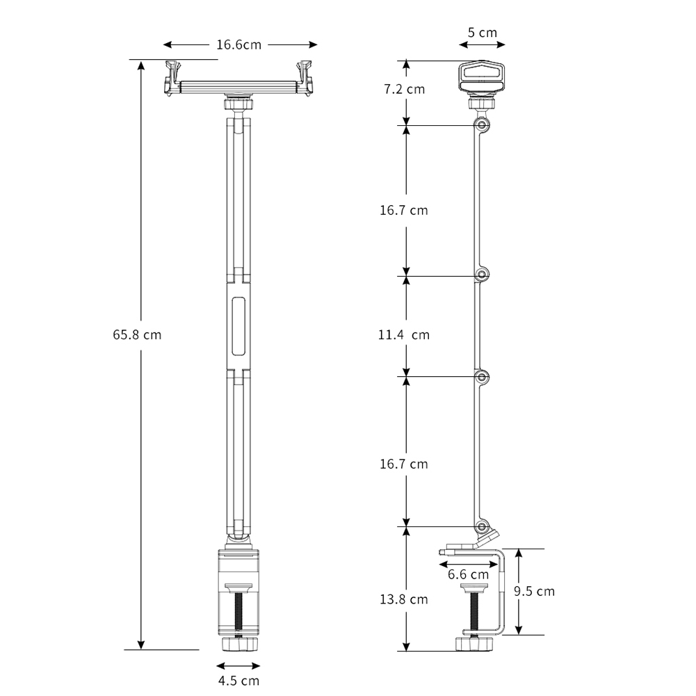 Desktop Adjustable Long Arm Tablet Stand Aluminum Phone Holder iPad Stand-Tablet Table Holder-Aloyseed-www.PhoneGuy.com.au