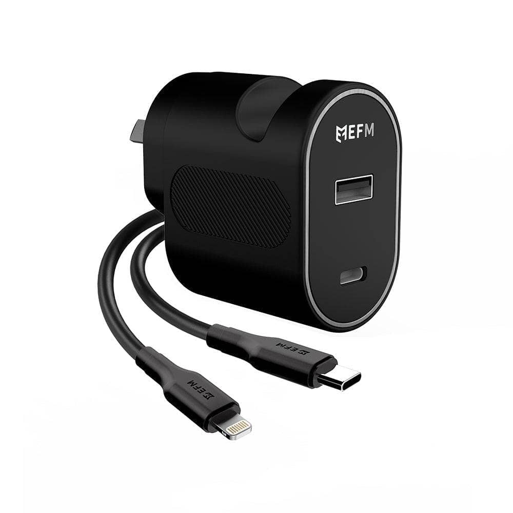 EFM 30W Dual Port Wall Charger - With Type C to Lightning Cable 1M-Charging - Wall Chargers-EFM-www.PhoneGuy.com.au