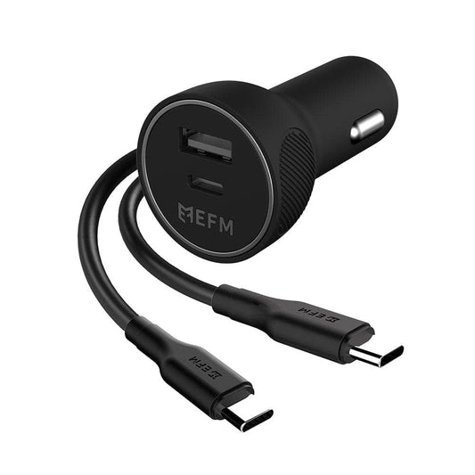 EFM 57W Dual Port Car Charger - With Type C to Type C Cable-Car - Car Chargers-EFM-www.PhoneGuy.com.au
