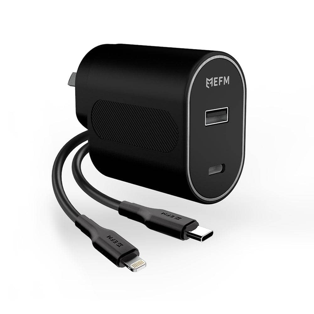 EFM 60W Dual Port Wall Charger - With Type C to Lightning Cable 1M-Charging - Wall Chargers-EFM-www.PhoneGuy.com.au