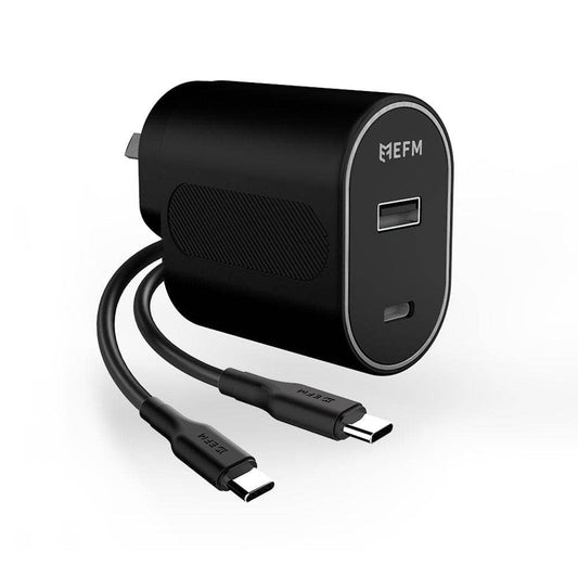 EFM 60W Dual Port Wall Charger - With Type C to Type C Cable 1M-Charging - Wall Chargers-EFM-www.PhoneGuy.com.au