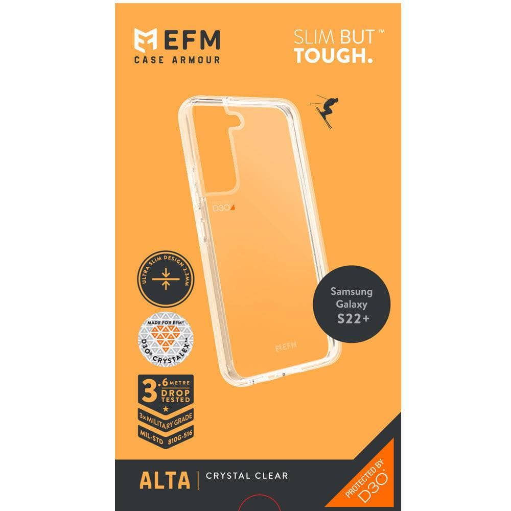 EFM Alta Case Armour with D3O Crystalex - For Samsung Galaxy S22+ (6.6) - Crystal Clear-Cases - Cases-EFM-www.PhoneGuy.com.au
