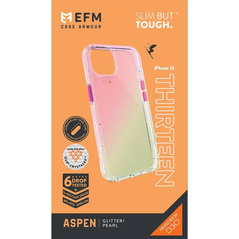 EFM Aspen Case Armour with D3O Crystalex - For iPhone 13 (6.1") - Glitter/Pearl-Cases - Cases-EFM-www.PhoneGuy.com.au