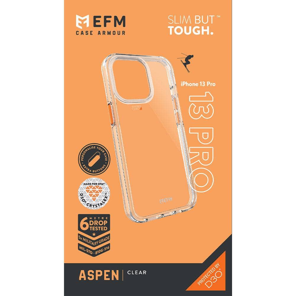EFM Aspen Case Armour with D3O Crystalex - For iPhone 13 Pro (6.1" Pro) - Clear-Cases - Cases-EFM-www.PhoneGuy.com.au