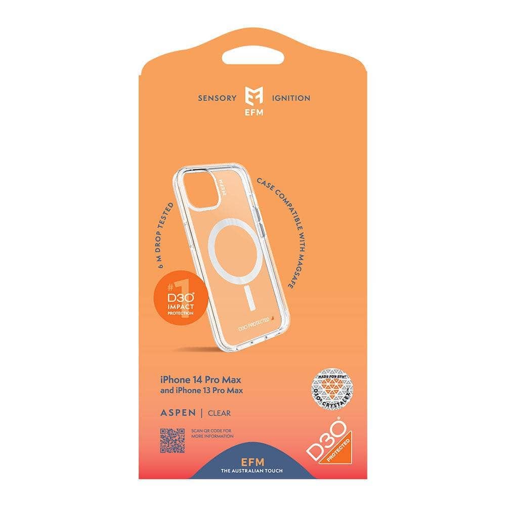 EFM Aspen Case Armour with D3O Crystalex - For iPhone 13 Pro Max (6.7")/iPhone 14 Pro Max (6.7") Clear-Cases - Cases-EFM-www.PhoneGuy.com.au