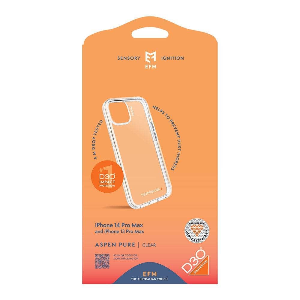 EFM Aspen Pure Case Armour with D3O Crystalex - For iPhone 13 Pro Max (6.7")/iPhone 14 Pro Max (6.7")-Cases - Cases-EFM-www.PhoneGuy.com.au