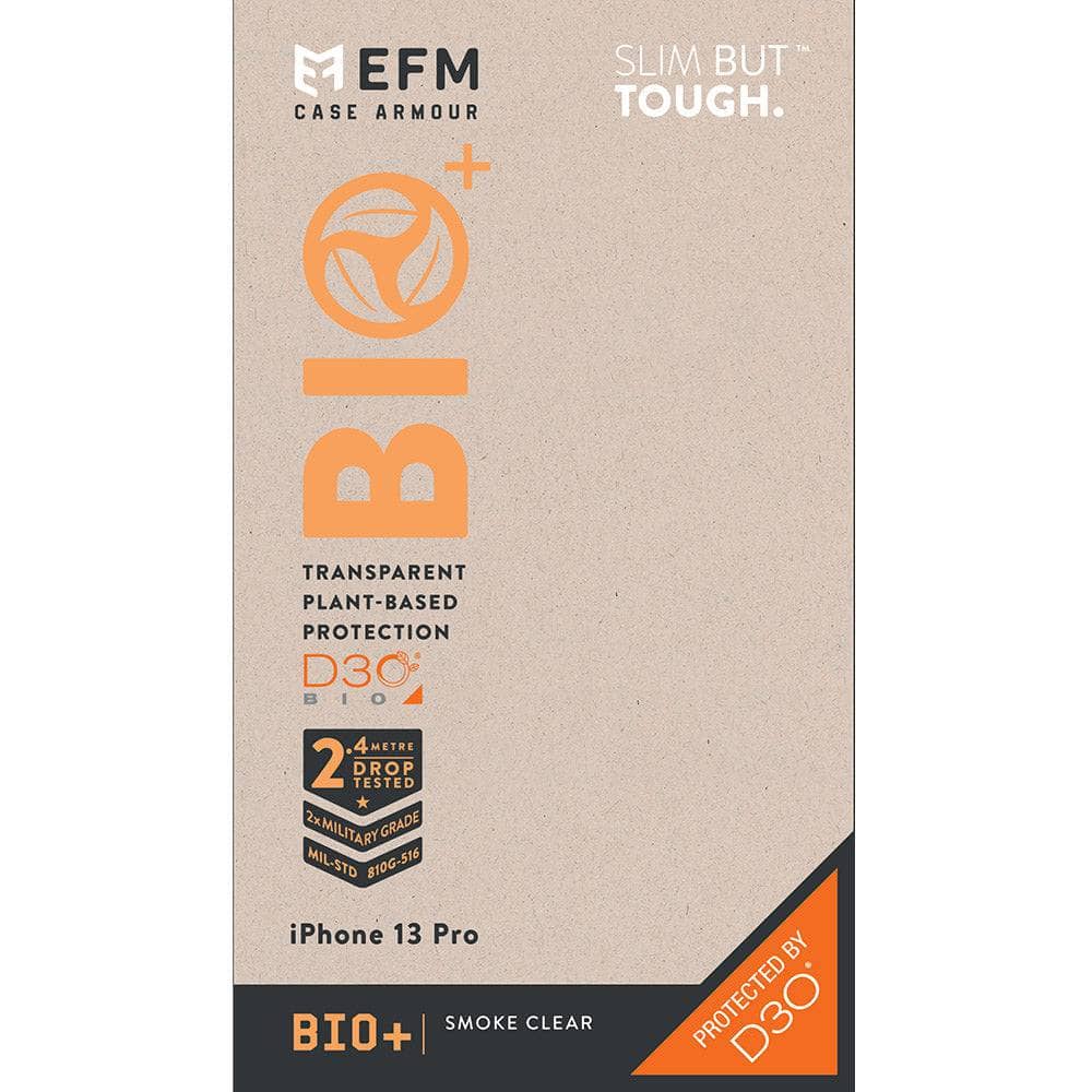 EFM Bio+ Case Armour with D3O Bio - For iPhone 13 Pro (6.1" Pro) - Smoke Clear-Cases - Cases-EFM-www.PhoneGuy.com.au