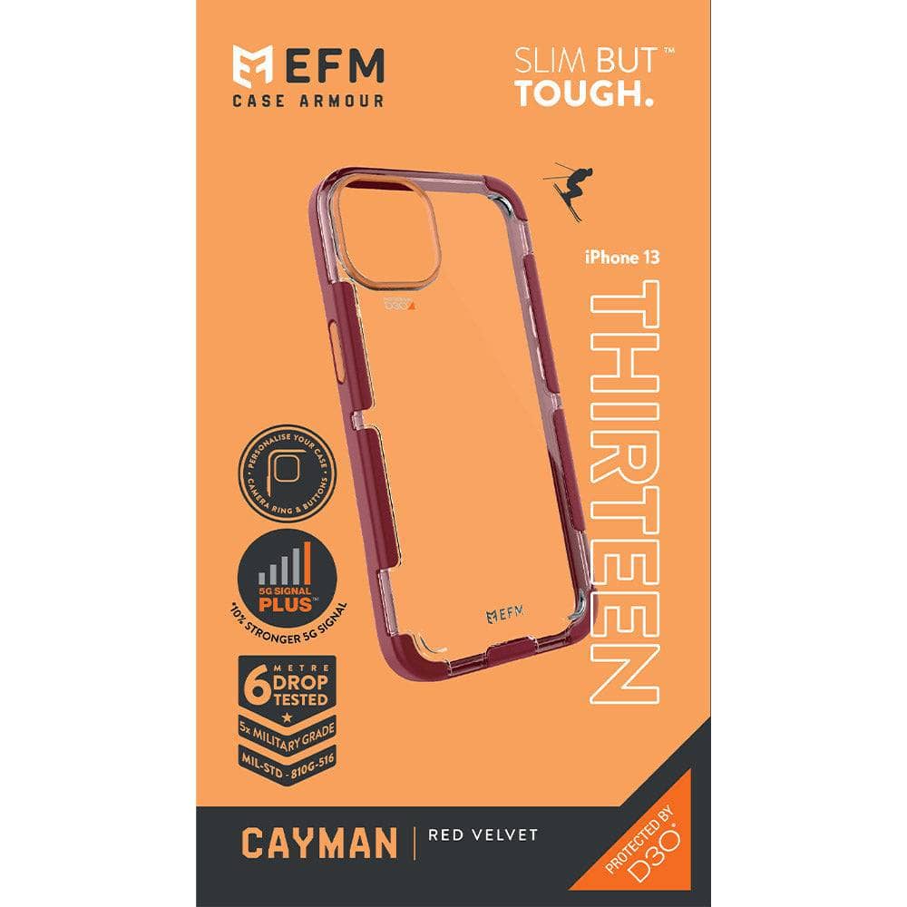 EFM Cayman Case Armour with D3O 5G Signal Plus - For iPhone 13 (6.1") - Red Velvet-Cases - Cases-EFM-www.PhoneGuy.com.au