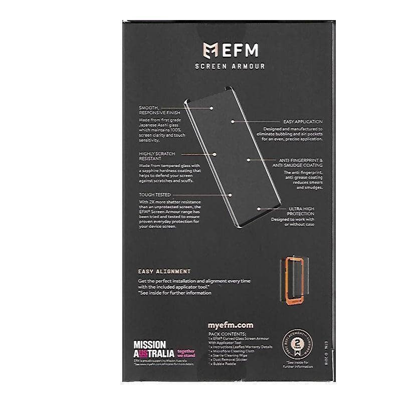 EFM Curved Edge Shatter Resistant Tempered Glass Screen Protector for Galaxy S9+-Screen Protector-EFM-www.PhoneGuy.com.au