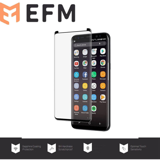 EFM Curved Edge Shatter Resistant Tempered Glass Screen Protector for Galaxy S9+-Screen Protector-EFM-www.PhoneGuy.com.au