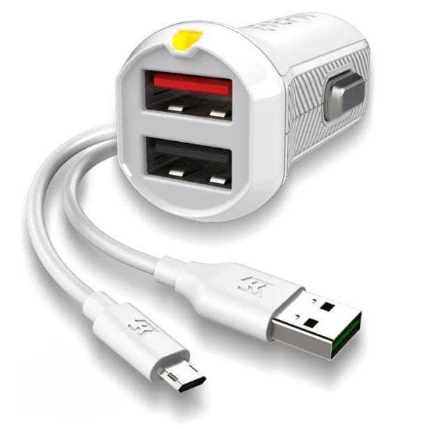 EFM Dual USB Car Charger with Micro USB Cable and DST Adaptive Quick Charge-Car Charger-EFM-www.PhoneGuy.com.au