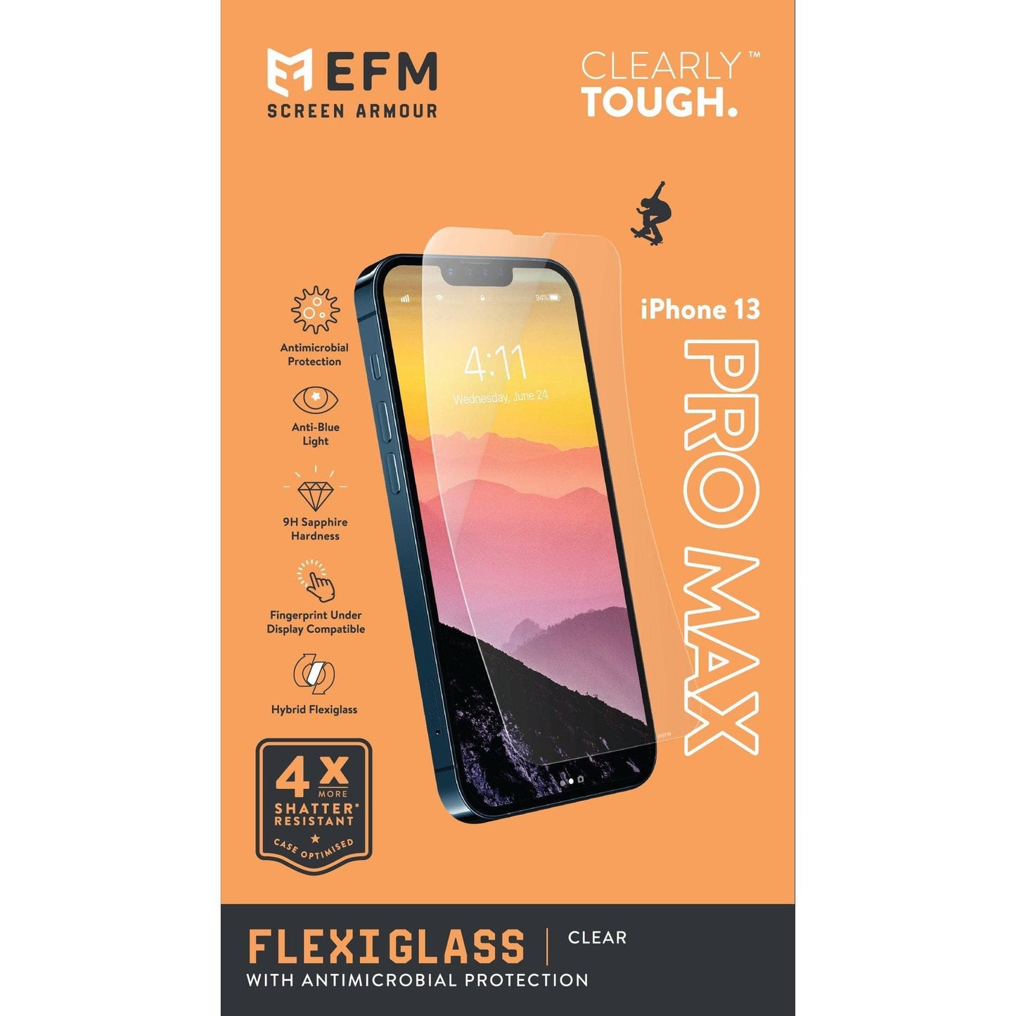 EFM FlexiGlass Screen Armour - For iPhone 13 Pro Max (6.7") - Clear-Screen Guards - Mobile Devices-EFM-www.PhoneGuy.com.au
