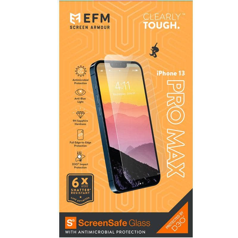 EFM ScreenSafe Glass Screen Armour with D3O - For iPhone 13 Pro Max (6.7") - Clear-Screen Guards - Mobile Devices-EFM-www.PhoneGuy.com.au