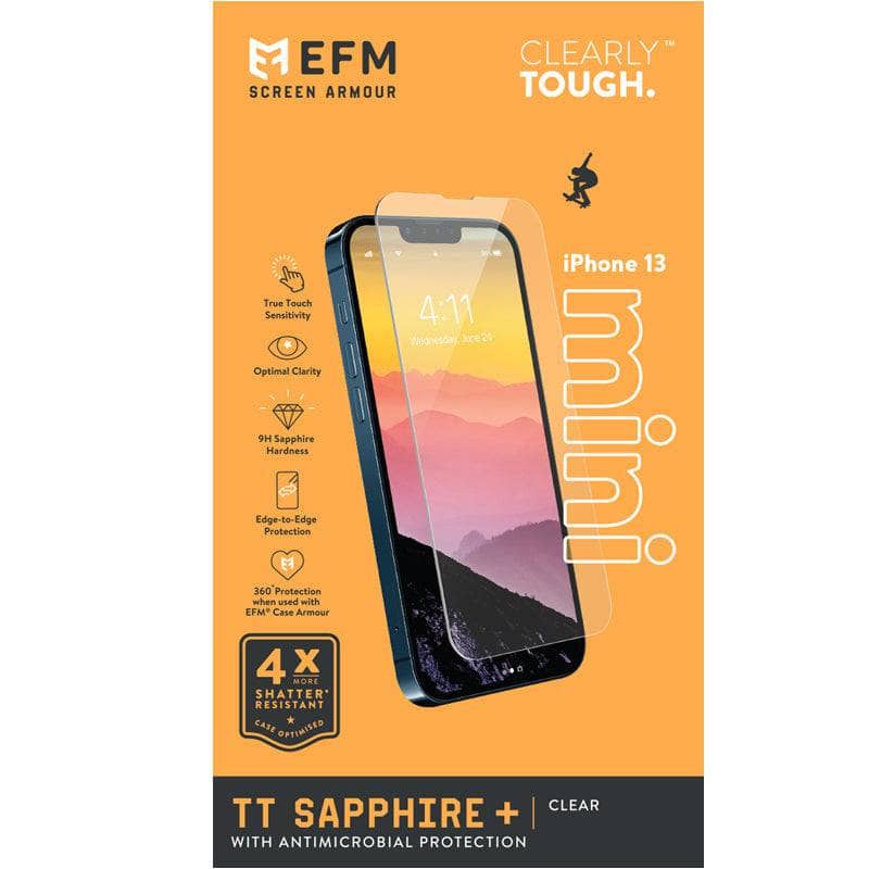 EFM TT Sapphire+ Screen Armour - For iPhone 13 mini (5.4") - Clear-Screen Guards - Mobile Devices-EFM-www.PhoneGuy.com.au