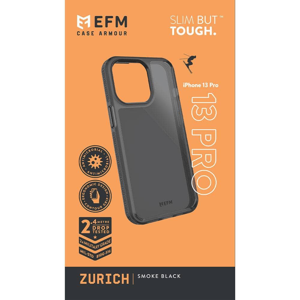 EFM Zurich Case Armour - For iPhone 13 Pro (6.1" Pro) - Smoke Black-Cases - Cases-EFM-www.PhoneGuy.com.au