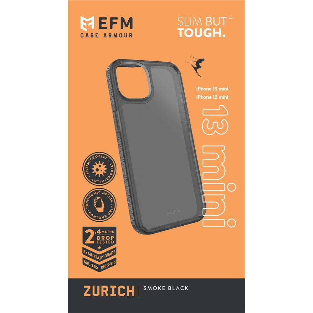 EFM Zurich Case Armour - For iPhone 13 mini (5.4") - Smoke Black-Cases - Cases-EFM-www.PhoneGuy.com.au