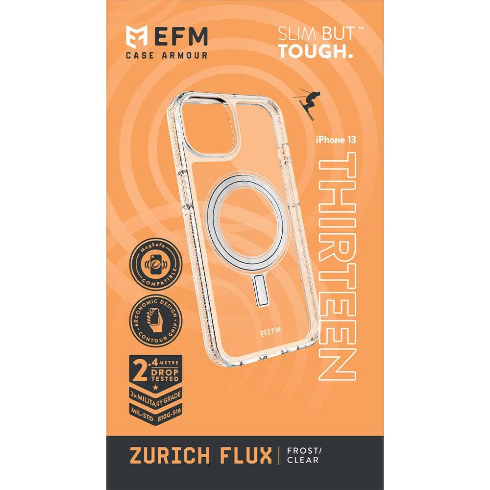 EFM Zurich Flux Case Armour Compatible with MagSafe - For iPhone 13 (6.1") - Frost Clear-Cases - Cases-EFM-www.PhoneGuy.com.au