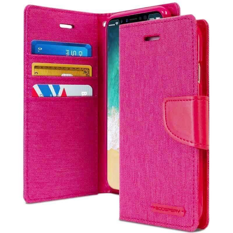Goospery Denim Canvas Cover Leather Wallet Flip Card Samsung Galaxy S9+ S8+-Phone Case-Goospery-www.PhoneGuy.com.au