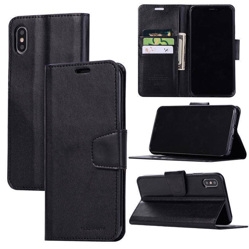 Goospery Sonata Diary Case for iPhone Xs Max Xr Wallet Flip Cards Faux Leather-Phone Case-Goospery-www.PhoneGuy.com.au