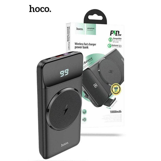 Hoco 22.5W PD QC3.0 Magnetic 15W Wireless Charging Power Bank 10000mAh - Black-Charging - Power Banks-hoco-www.PhoneGuy.com.au