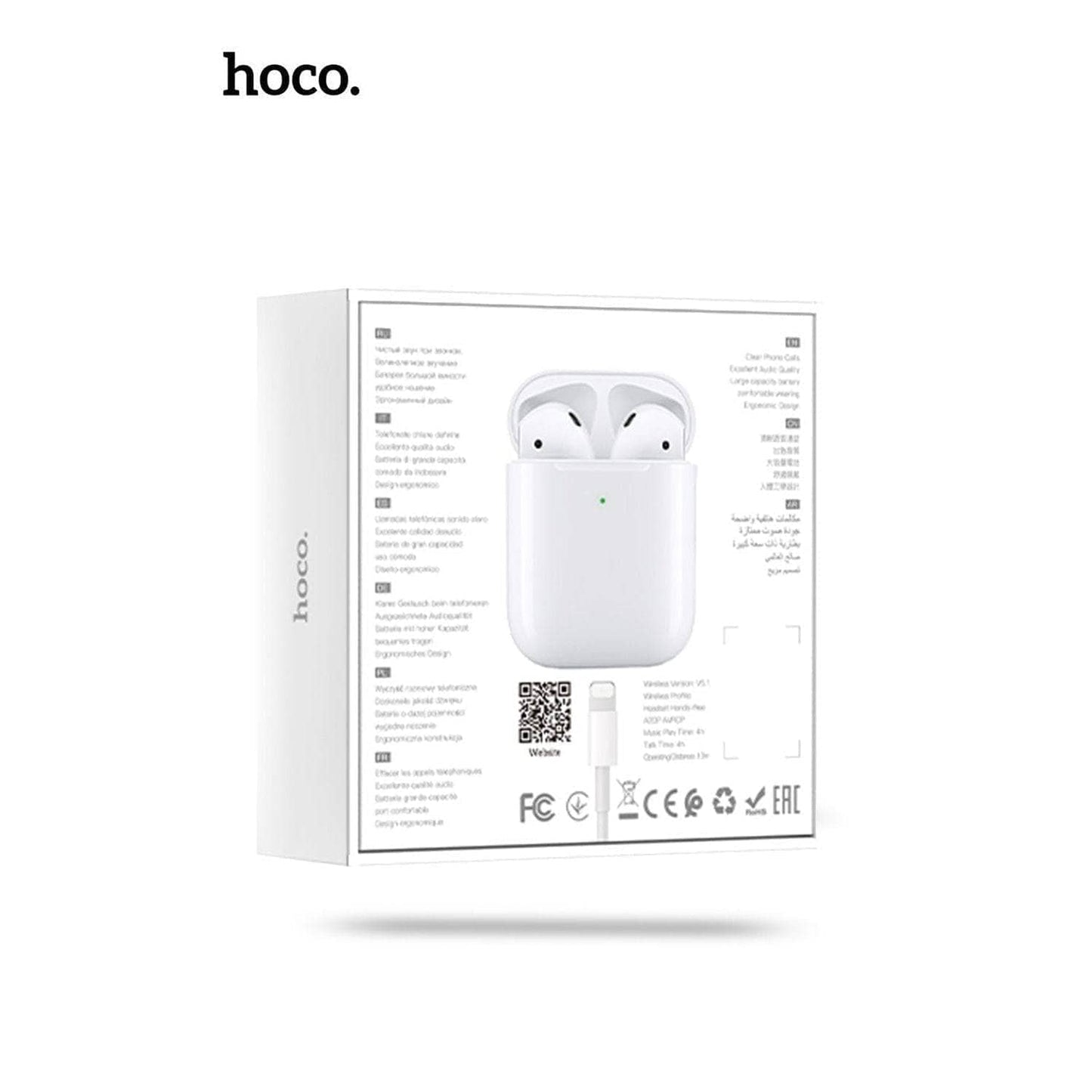 Hoco True Wireless Earphones EW02 Plus - White-earphone-Hoco-www.PhoneGuy.com.au