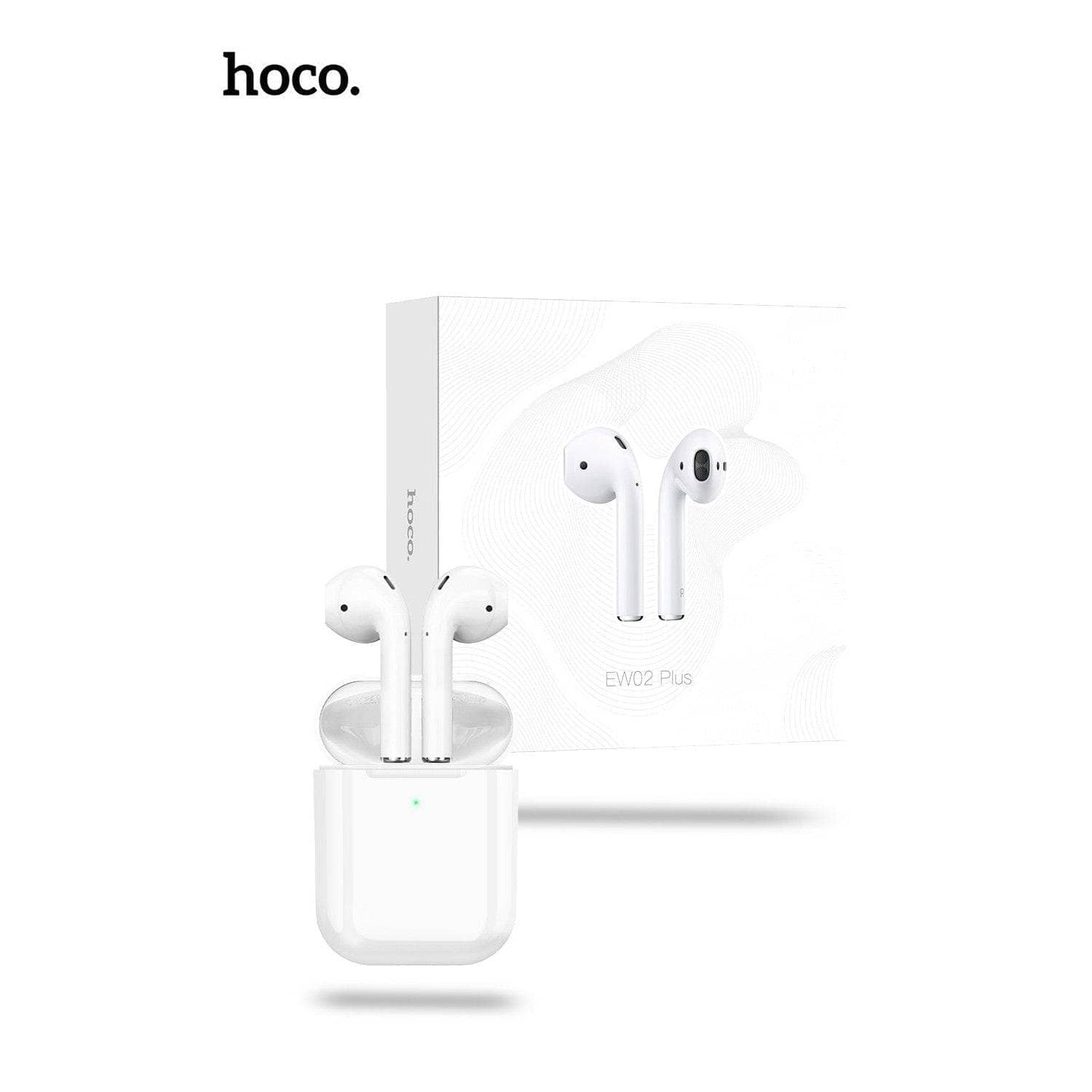 Hoco True Wireless Earphones EW02 Plus - White-earphone-Hoco-www.PhoneGuy.com.au