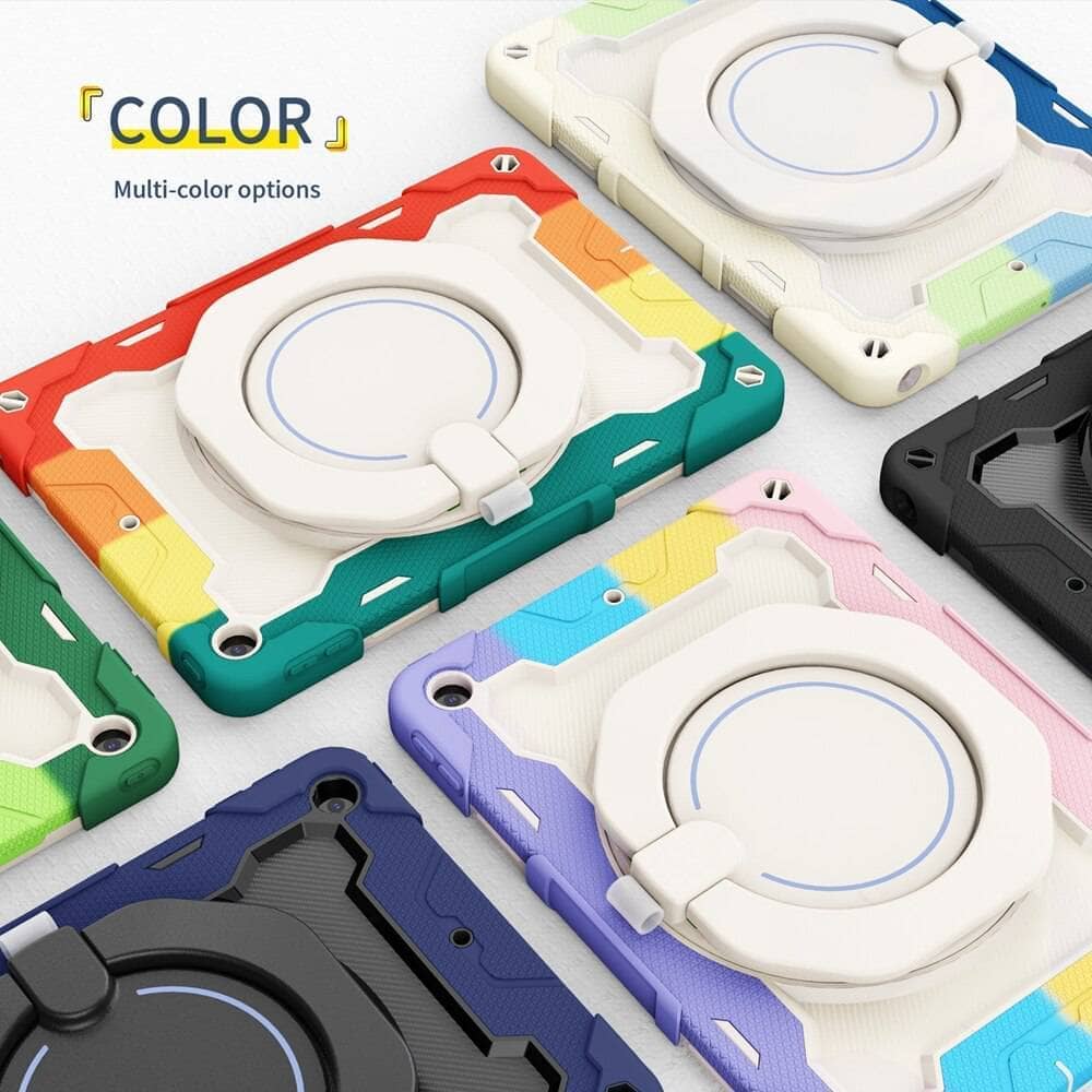 Kids Safe PC Silicon Shockproof Pull Ring Stand Cover For IPAD 7/8/9 gen 10.2 inch-Tablet Case-Generic-www.PhoneGuy.com.au