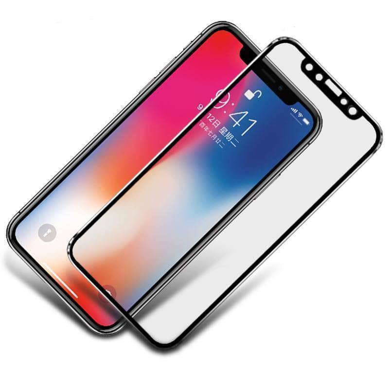 Metal Edge Glass Protector full coverage iPhone Xs Max XR XS 9H Hardness Anti Shatter-Screen Protector-Generic-www.PhoneGuy.com.au