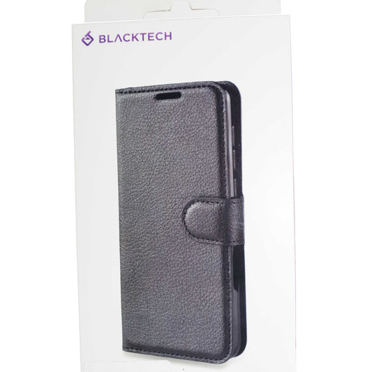 Realme c3 BLACKTECH Wallet Case - Black Folio Cover with ID Cards Pockets Soft Shell-Phone Case-Generic-www.PhoneGuy.com.au