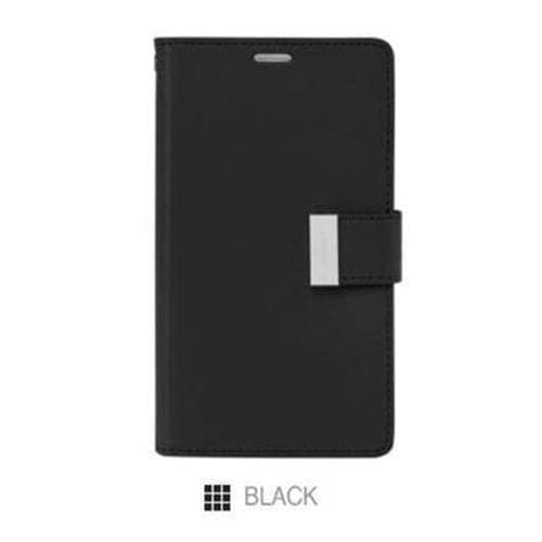 Samsung Galaxy A7 2016 Model Rich Diary Black Wallet Folio Flip-Phone Case-Goospery-www.PhoneGuy.com.au