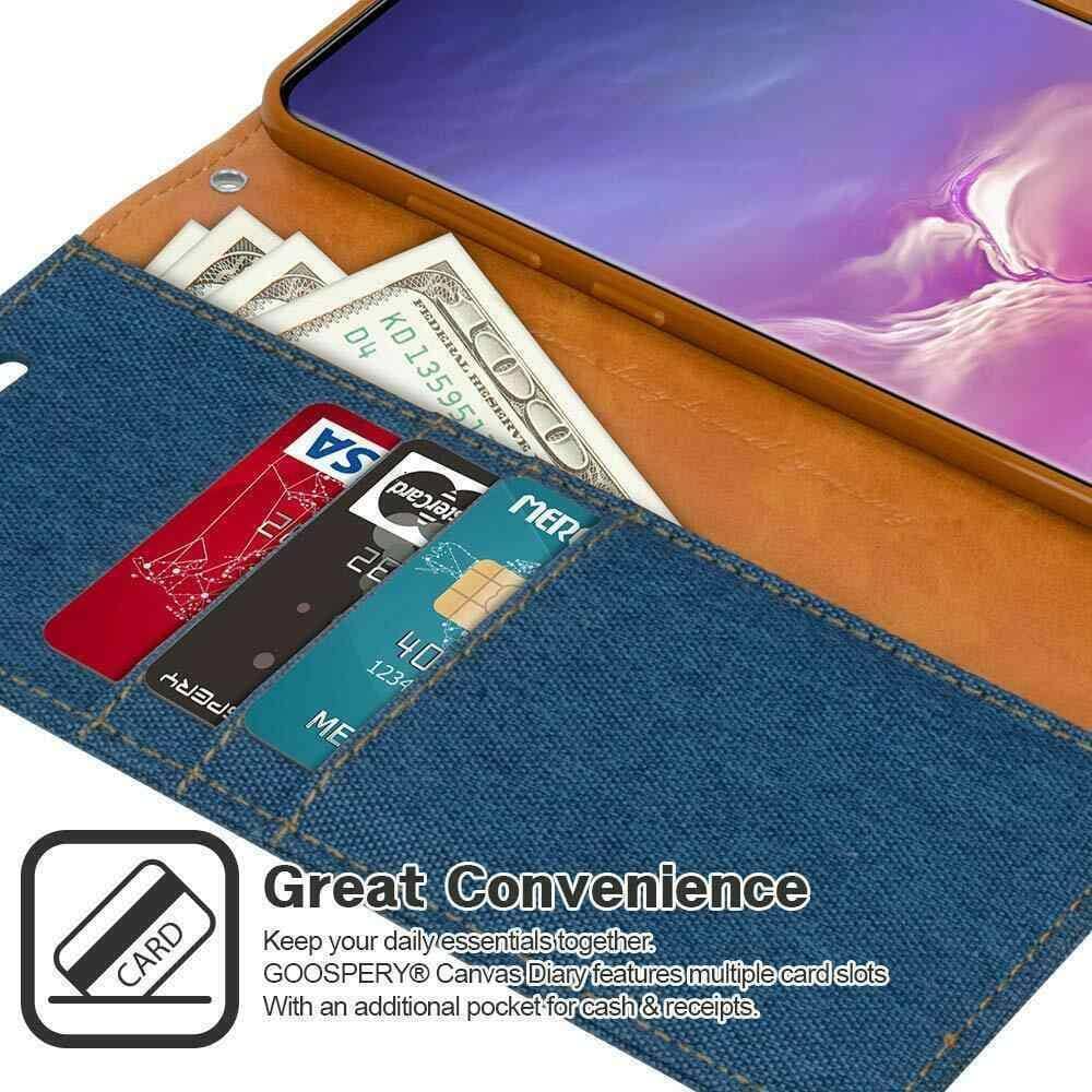 Samsung Galaxy S10+/S10/S10e Goospery Canvas Diary Case Wallet ID Flip Pockets-Phone Case-Goospery-www.PhoneGuy.com.au