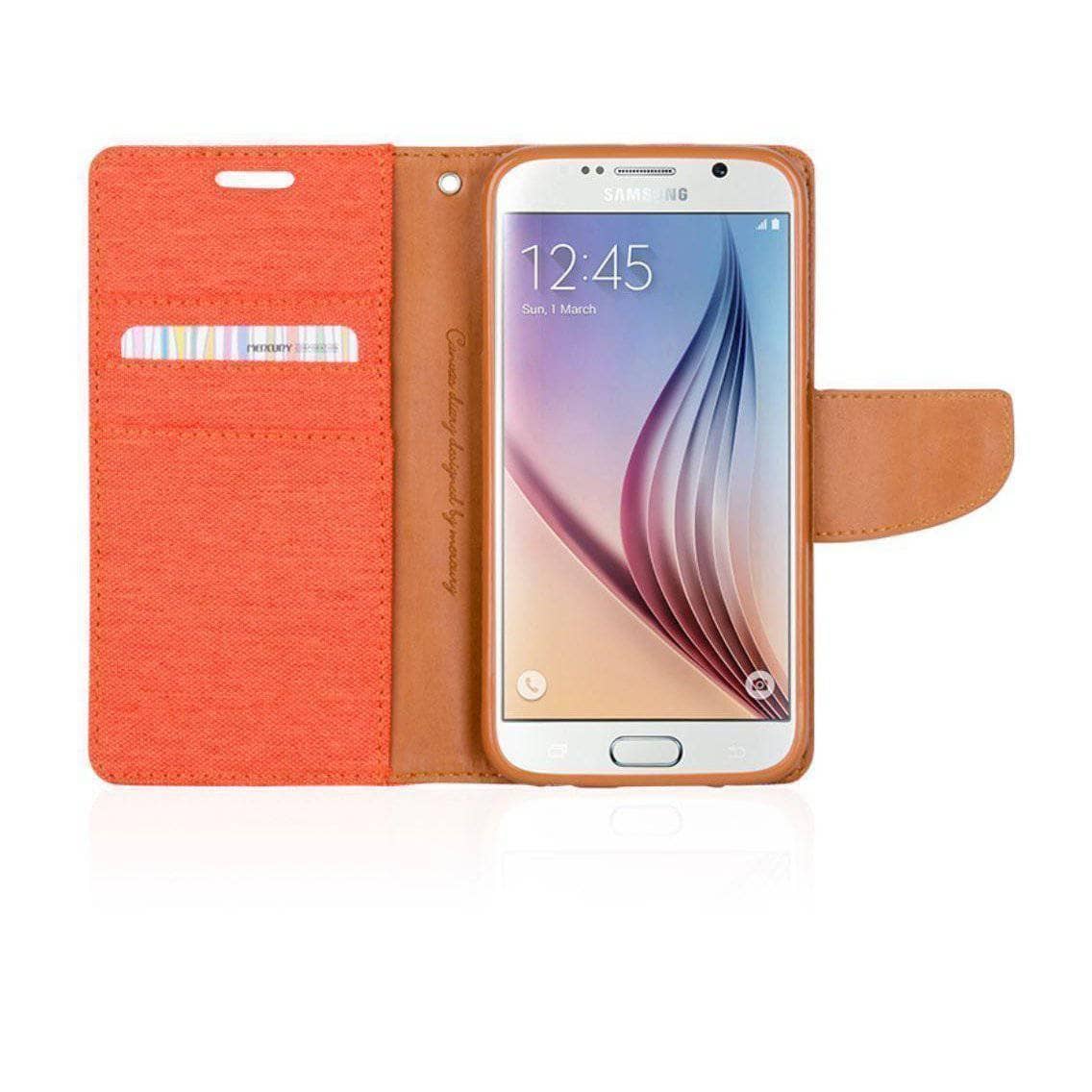 Samsung Galaxy S5 S6 Edge S7 Edge Denim Canvas Cover Leather