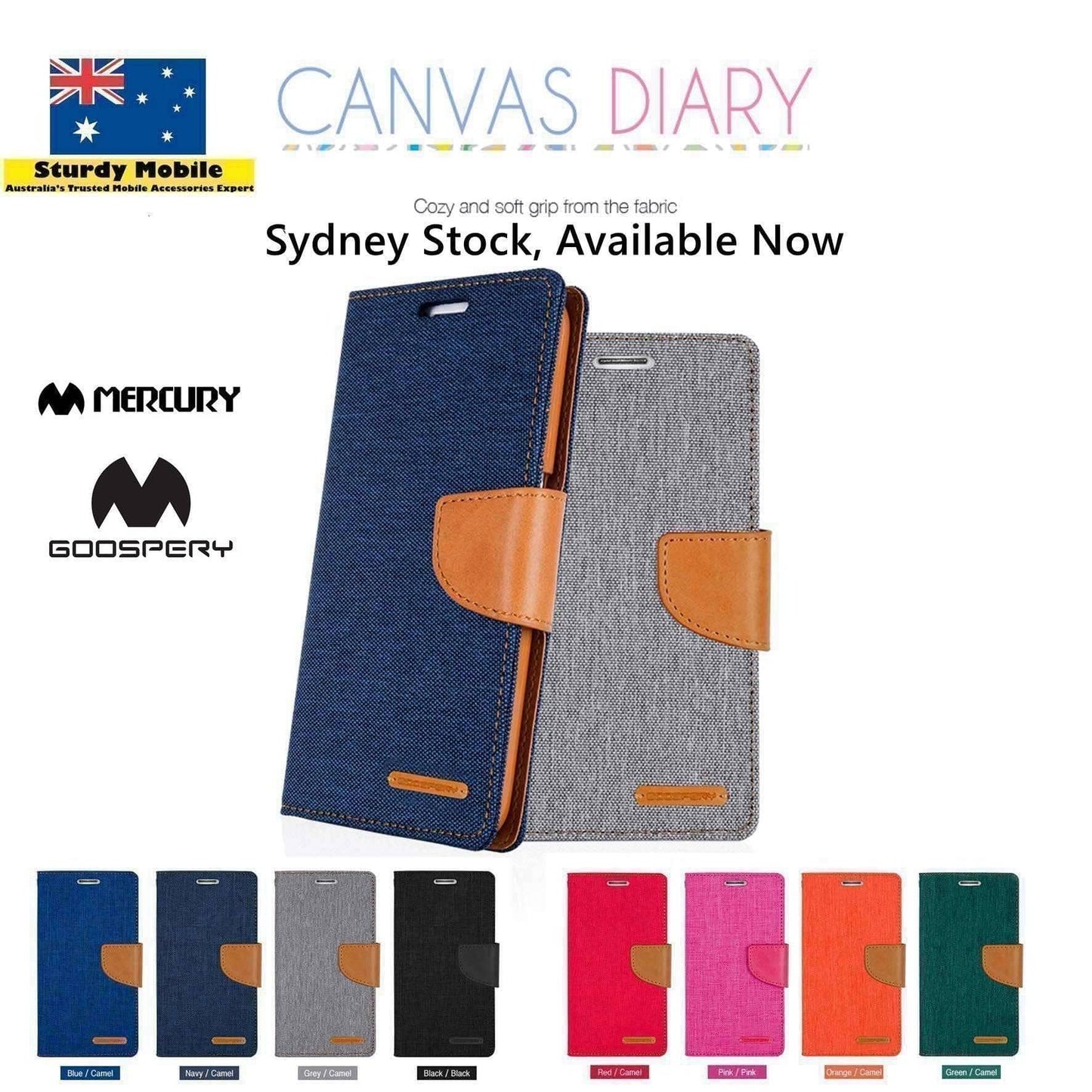 Samsung Galaxy S5 S6 Edge S7 Edge Denim Canvas Cover Leather Wallet Flip Card Case-Phone Case-Goospery-www.PhoneGuy.com.au