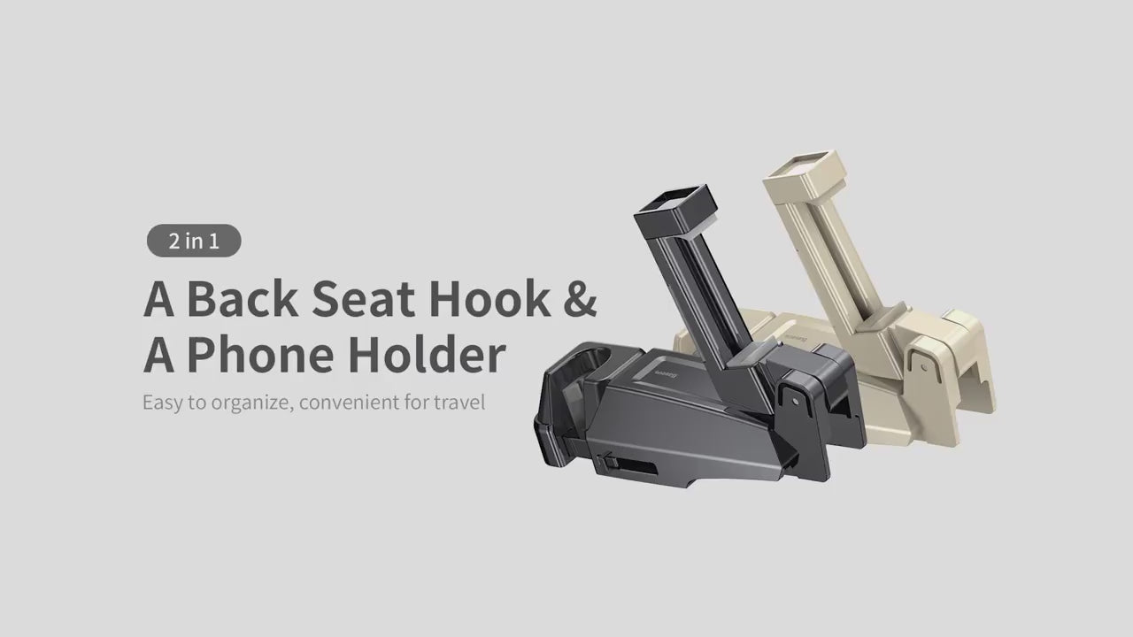 Baseus Car Phone Holder Headrest Hooks for iPhone Huawei Back Seat Hoo –  Case & Gear 
