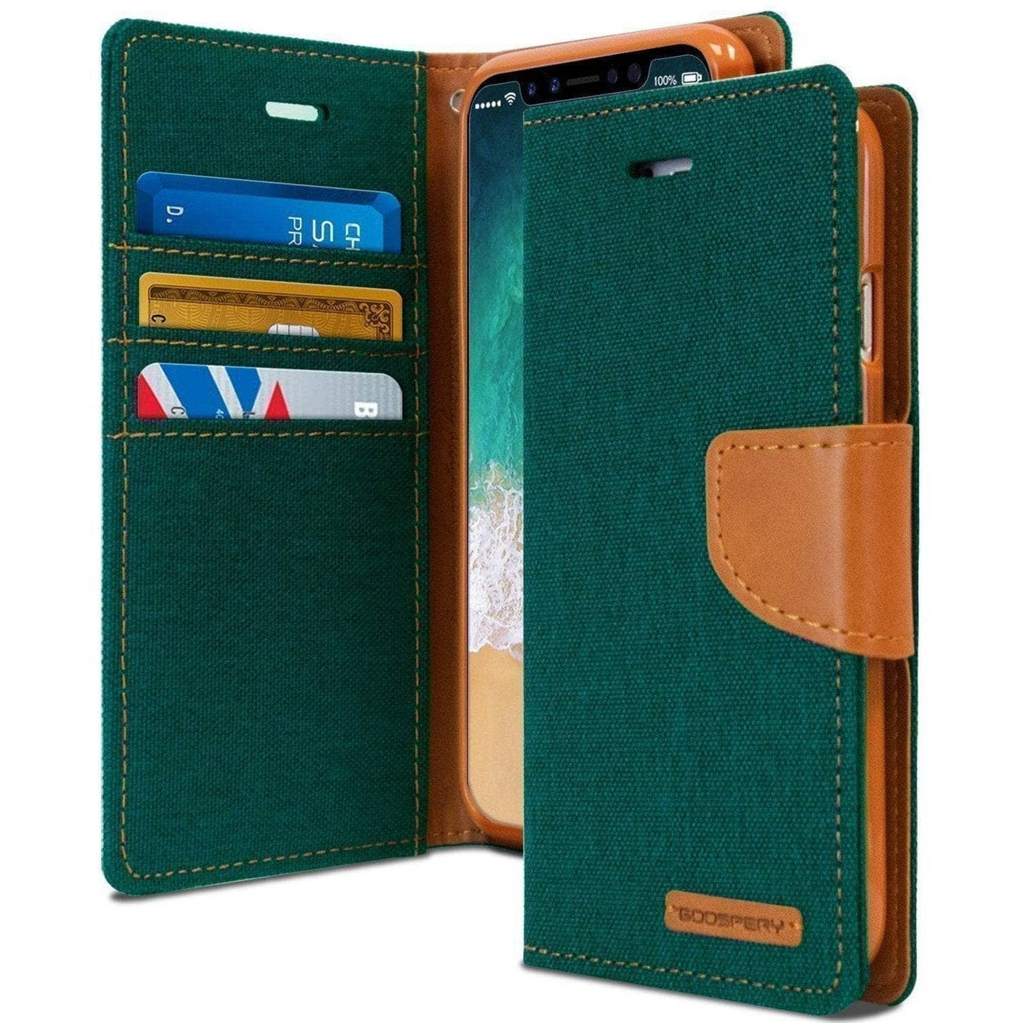 iPhone 11 Pro Max/ 11 Pro Goospery Canvas Diary Denim Wallet Case Pockets ID Cards Flip Folio-Phone Case-Goospery-www.PhoneGuy.com.au