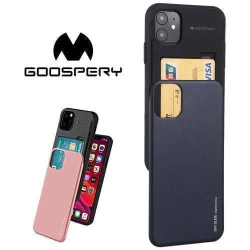 iPhone 11 Pro Max 6.5 5.8 6.1 Goospery Sky Slide Bumper Case Back Pocket 2 Cards Storage-Phone Case-Goospery-www.PhoneGuy.com.au
